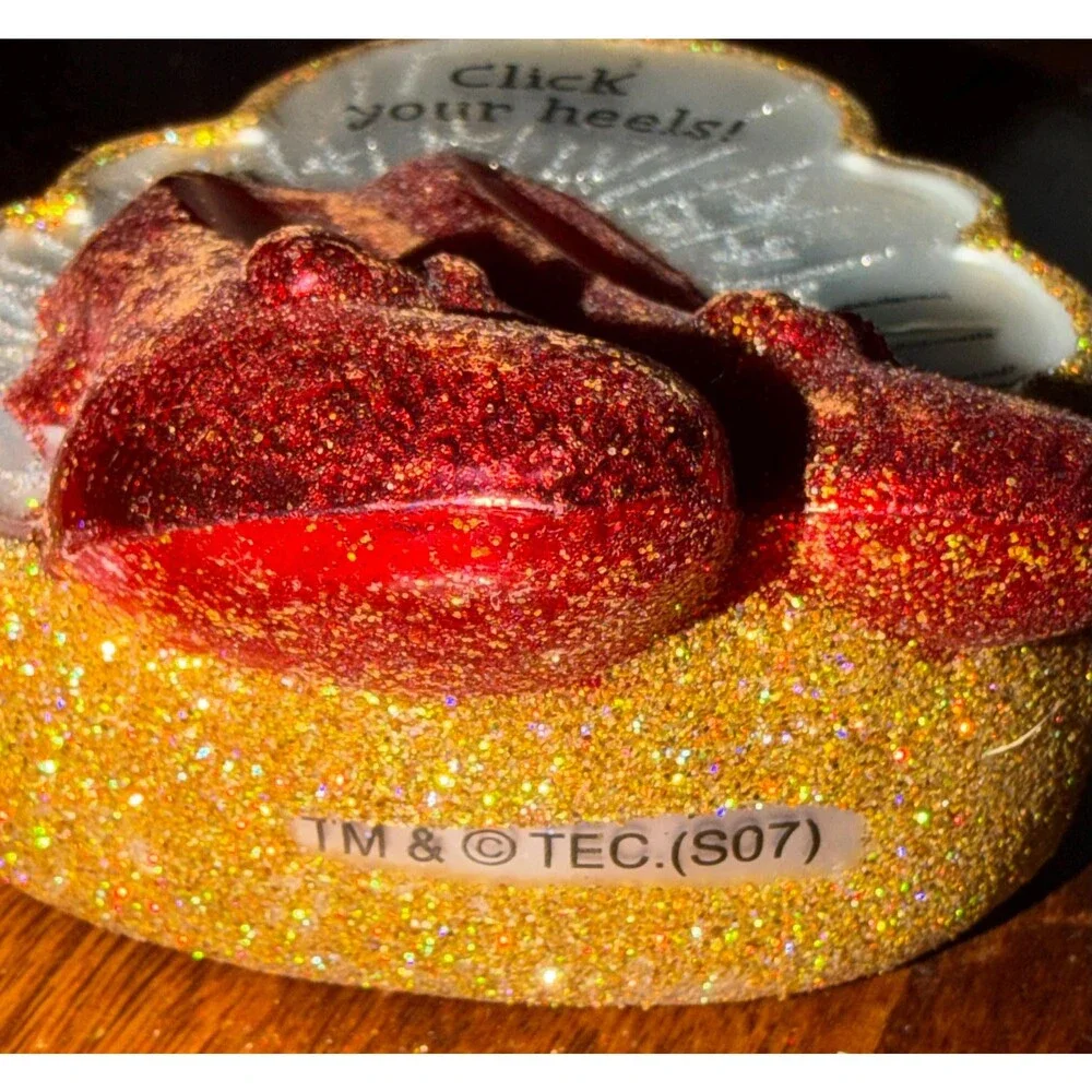 Wizard of Oz Ruby Slippers Christmas Ornament Kurt Adler Glass Ornament 2 sides